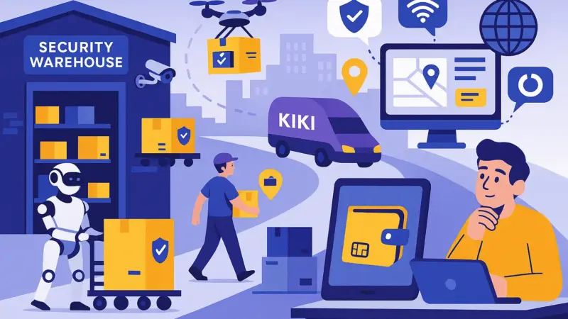 Kiki Latam secure warehouse with AI tracking for smart wallet distribution in Latin America