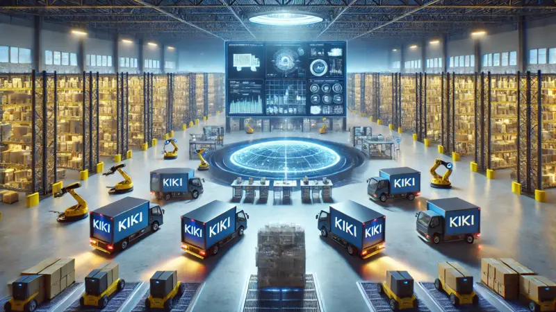 Inside view of a modern warehouse with pallets, forklifts, and inventory racks representing Kiki Latam’s 3PL fulfillment operations in Latin America