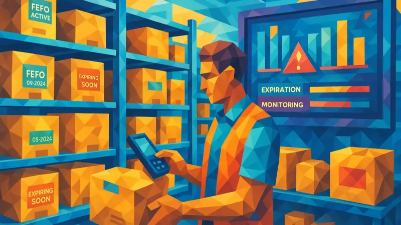FEFO inventory system optimizing warehouse logistics with expiration-based picking
